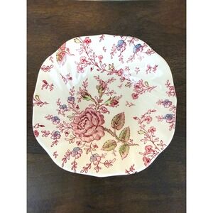VTG 1950s Johnson‎ Bros Rose Chintz 6 1/8" Coupe Cereal Bowl England Black Stamp